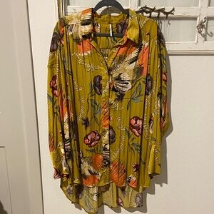 Free People Floral Yellow Women's Tunic